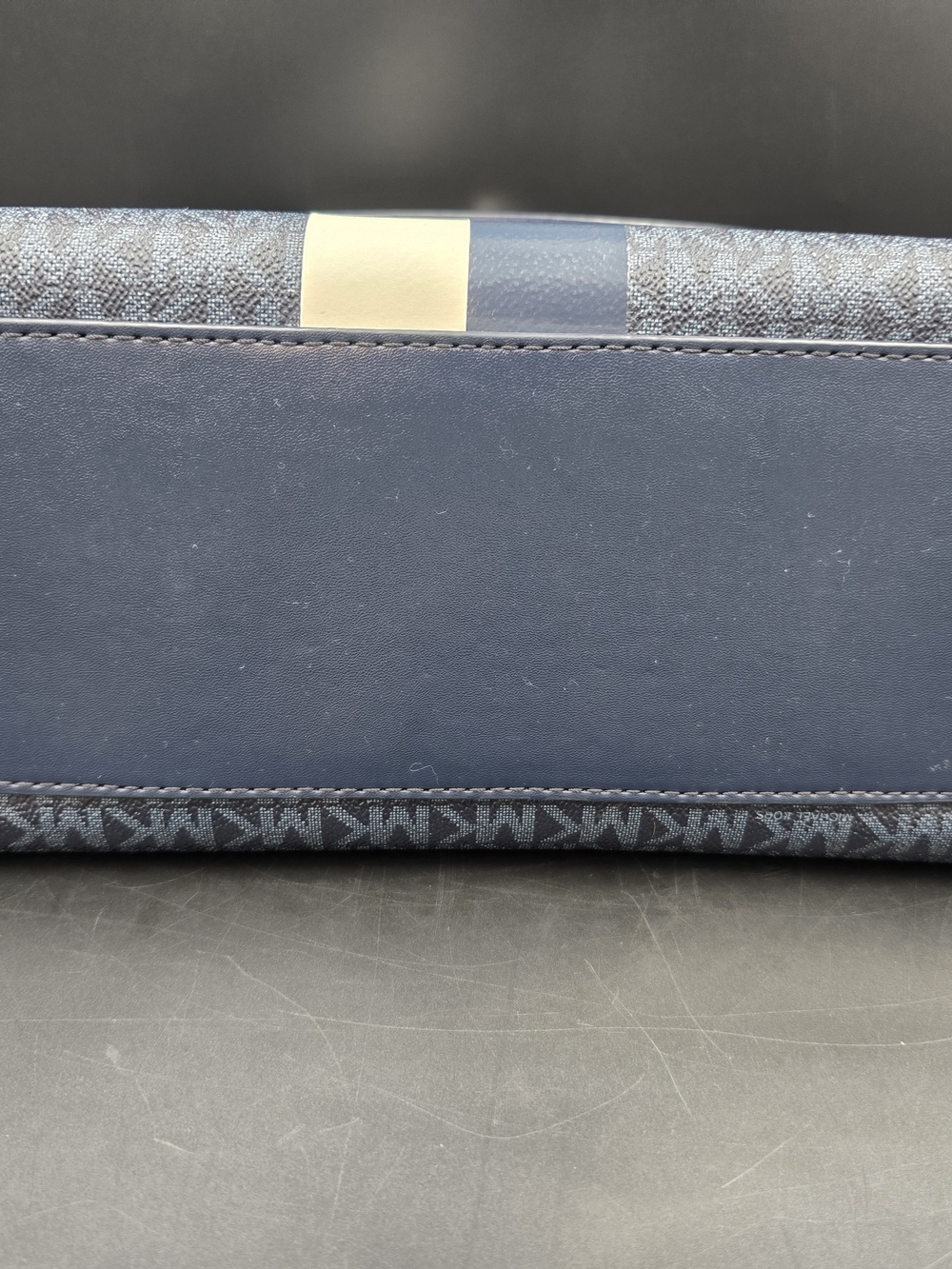 Michael Kors Navy Stripe Signature Satchel - Picture 5 of 13